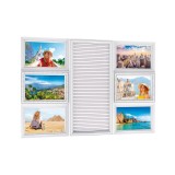 Cumpara ieftin Rama foto perete, plastic alb sticla, cu tablita si litere 50,5 x 35,5 cm