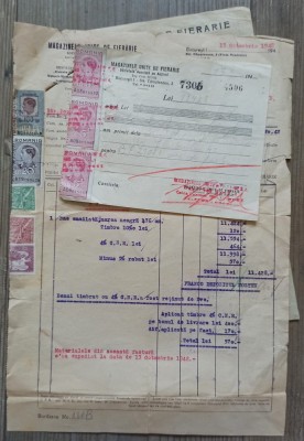 Lot documente Magazinele Unite de Fierarie, societate anonima pe actiuni, Bucuresti 1942 foto