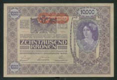 u165 AUSTRIA UNGARIA 10000 KRONEN COROANE 1918 EDITIA A II-a NECIRCULATA UNC foto