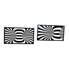 Set 2 decoratiuni perete Krodesign Spiral, negru, 25 x 45 x 1.5 cm