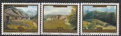 C3772 - Liechtenstein 1993 pictura- peisaje timbre nestampilate 3v. foto