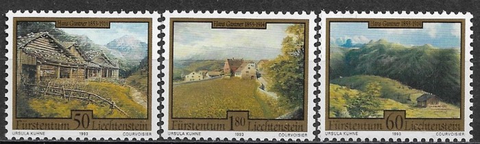 C3772 - Liechtenstein 1993 pictura- peisaje timbre nestampilate 3v.