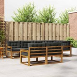 Cumpara ieftin Set de canapele de exterior 8 buc. 7-Locuri Natural si Antracit