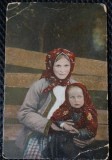 Carte Postala, mama si fiica din Polonia din mediul rural, perioada interbelica
