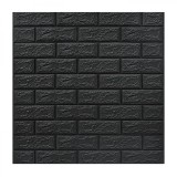 Set 10 placi tapet 3d, flippy, 70 x 77 cm, grosime 3 mm, din polietilena, model caramida, suprafata acoperita 5.3 mp, gri antracit