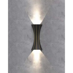 Aplica LED, Negru + Gold, exterior, 10W Lumina Calda