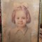PORTRET DE FETITA- PASTEL PE CARTON -PERIOADA INTERBELICĂ- 35x29 CENTIMETRI