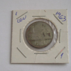 M1 C10 - Moneda foarte veche 94 - Romania - 1 leu 1963