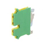 Conector &icirc;mbinare șine 0,2-4mm2 3 borne galben-verde 500V 32A