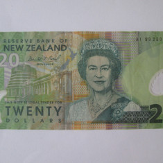 Rară! Noua Zeelanda 20 Dollars 1999