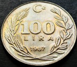 Cumpara ieftin Moneda 10 LIRE TURCESTI - TURCIA, anul 1987 * cod 2627 = UNC luciu de batere, Europa