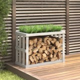 Cumpara ieftin Suport bușteni de exterior, alb, 108x52x74 cm, lemn masiv pin