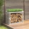 vidaXL Suport bușteni de exterior, alb, 108x52x74 cm, lemn masiv pin 822632