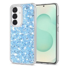 Husa cu sclipici Samsung Galaxy S25 Plus Techsuit Sparkly Glitter, bleu foto