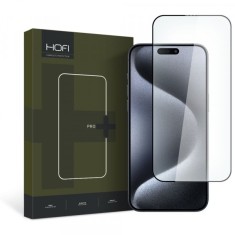 Folie de protectie Ecran HOFI PRO+ pentru Apple iPhone 15 Pro Max, Sticla Securizata, Full Glue, 2.5D, Neagra