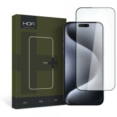 Folie de protectie Ecran HOFI PRO+ pentru Apple iPhone 15 Pro, Sticla Securizata, Full Glue, 2.5D, Neagra foto