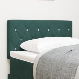 VidaXL Șifonier LED cu buton din cristal, tapițat verde &icirc;nchis, 80 cm, din catifea