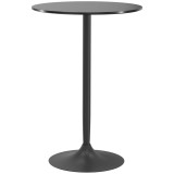 HOMCOM Masă de Bar Rotundă Modernă, &Icirc;naltă, pentru Bucătărie, cu Blat Vopsit și Cadru din Oțel, Ideală pentru 2 Persoane, Negru | Aosom Romania