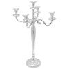 Suport Lumanari Argintiu Aluminiu 60cm vidaXL 5 Brate Elegant Interior