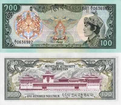 BHUTAN 100 ngultrum 1992 UNC!!! foto