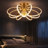 Lustra LED cu telecomanda 25W dimabila, 3 temperaturi, auriu