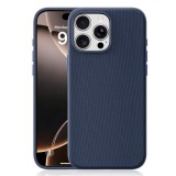 Husa compatibila cu iPhone 16 Pro, MagSafe, Design Woven, Soft Touch, Antisoc, Albastru Inchis