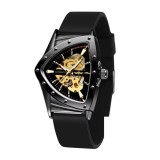 Cumpara ieftin Ceas barbatesc Winner CS1750, automatic, silicon, negru, cadran negru