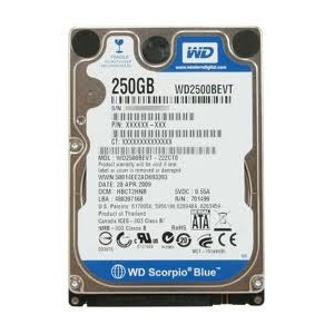 HDD WD laptop 250 gb, 5400RMP, 9mm