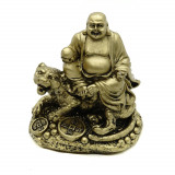 Statueta feng shui tigru cu buddha vesel - 8cm, Stonemania Bijou