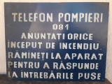 HST Tablă vopsită Pompieri 081 Rom&acirc;nia comunistă decor industrială