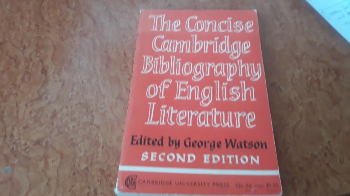 The concise Cambridge bibliography of english literature(600-1950),-1966