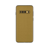 Cumpara ieftin Set Doua Folii Skin Acoperire 360 Compatibile cu Samsung Galaxy S10 Plus Wrap Skin Gold Metalic Matt, Auriu, Oem