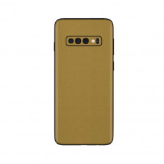Set Doua Folii Skin Acoperire 360 Compatibile cu Samsung Galaxy S10 Plus Wrap Skin Gold Metalic Matt