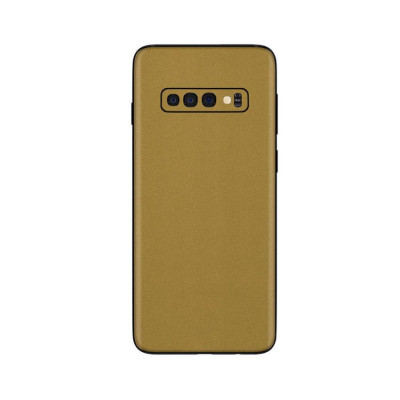 Set Doua Folii Skin Acoperire 360 Compatibile cu Samsung Galaxy S10 Wrap Skin Gold Metalic Matt foto