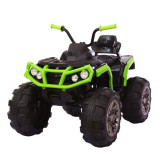 ATV electric pentru copii, Kinderauto Offroad 90W 12V cu scaun tapitat, culoare Verde
