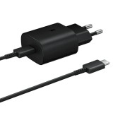 Incarcator rapid Samsung 25W USB-C cu cablu USB-C la USB-C, negru