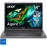 Laptop Acer Aspire 5 A514-56 cu procesor Intel&reg; Core&trade; i7-1355U pana la 5.0 GHz, 14, WUXGA, IPS, 16GB, 512GB SSD, Intel&reg; UHD Graphics, No OS, Iron