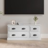 VidaXL Comodă TV, alb extralucios, 100x35,5x45 cm, lemn prelucrat