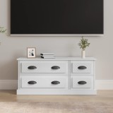 vidaXL Comodă TV, alb extralucios, 100x35,5x45 cm, lemn prelucrat