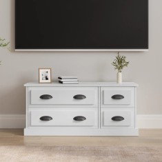vidaXL Comodă TV, alb extralucios, 100x35,5x45 cm, lemn prelucrat 816450
