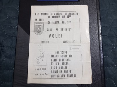 Program Turneu Volei 28-29 01 1985 foto