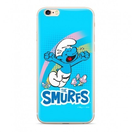 Husa Capac TPU / Glass, THE SMURFS 030, Apple iPhone 7 / 8 cu Licenta, Blister