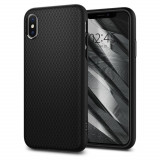 Husa Spigen Liquid Air pentru Apple iPhone X/XS Negru Mat, Silicon, Carcasa