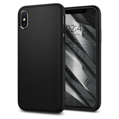 Husa Spigen Liquid Air pentru Apple iPhone X/XS Negru Mat foto