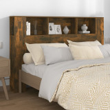 Tablie de pat cu dulap, stejar afumat, 160x18,5x104,5 cm GartenMobel Dekor, vidaXL