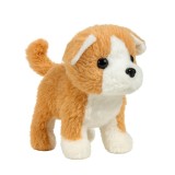 Catelus interactiv, merge si latra, misca din codita, baterii, maro deschis/alb, 3 ani+