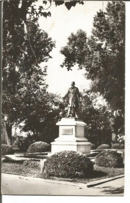 #carte postala-GALATI-Statuia lui Costache Negri foto