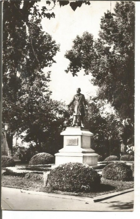 #carte postala-GALATI-Statuia lui Costache Negri