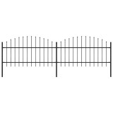 vidaXL Gard de grădină cu v&acirc;rf tip suliță din oțel, 359x125 cm, negru 277722