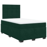 Cumpara ieftin Pat box spring cu saltea, verde inchis, 120x190 cm, catifea